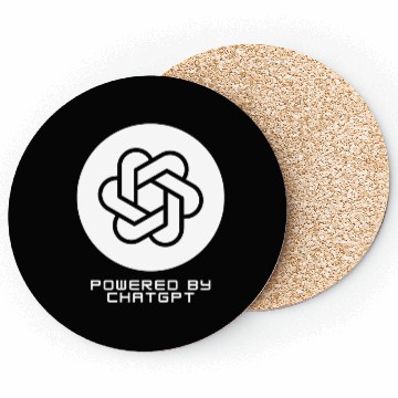 Discover Powered by ChatGPT (White Design) Coasters
