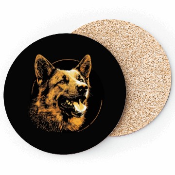 Discover German Shepherd Funny Dog Street Art Comic Pet Coasters
