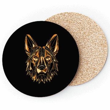 Discover German Shepherd Funny Dog Street Art Comic Pet Coasters