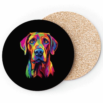 Discover Watercolor Colorful Rhodesian Ridgeback Coasters