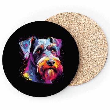 Discover Watercolor Colorful Miniature Schnauzer Coasters