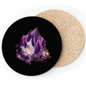 Discover bright purple amethyst crystal motif Coasters
