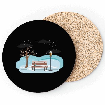 Discover Winter tree scene with spotlight Coasters