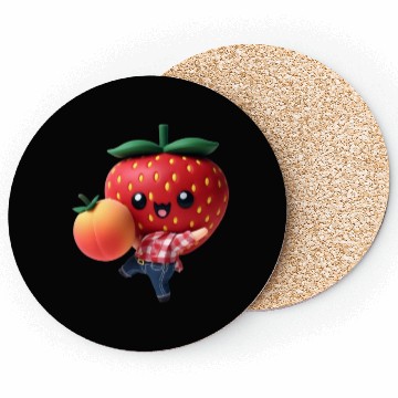 Discover Dancing strawberry with peach Coasters
