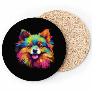 Discover Watercolor Colorful Pomeranian Coasters