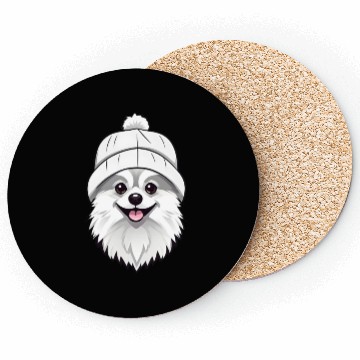 Discover Cute Pomeranian with hat Coasters