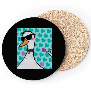 Discover 90s Raver Cartoon Duck, Party Animal, Kids Room Coasters