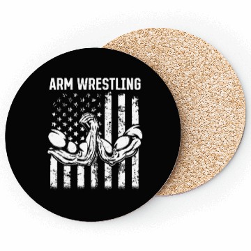 Discover Arm Wrestler Armwrestling Arm Wrestling US Flag Coasters