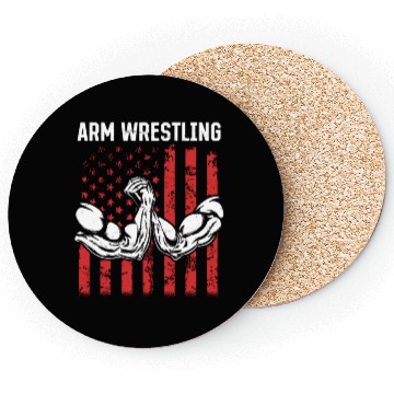 Discover Armwrestling Arm Wrestling US Flag Arm Wrestler Coasters