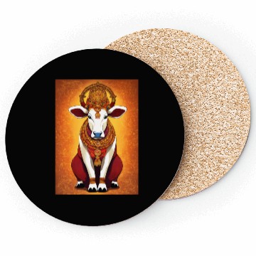 Discover hindu cow goddes art Coasters