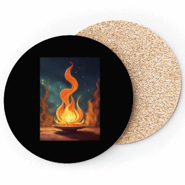Discover drawing a flame art Coasters