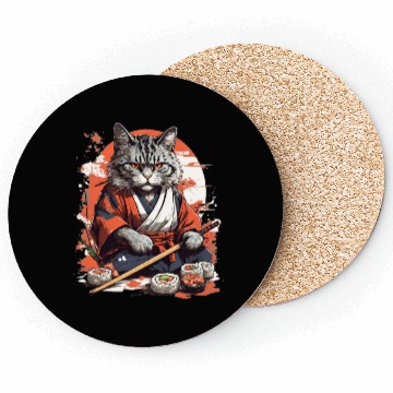 Discover Cat Samurai Sushi Coasters