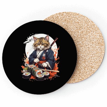 Discover Cat Samurai Sushi Coasters