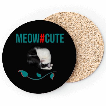 Discover Meow cute baby cat sleep Coasters