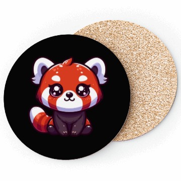 Discover Playful Red Panda Cartoon Coasters