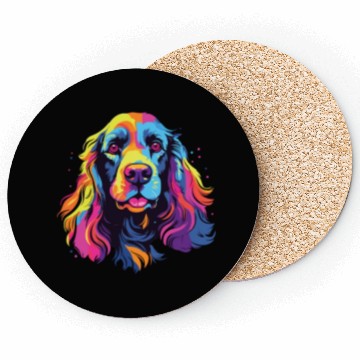 Discover Watercolor Colorful American Cocker Spaniel Coasters