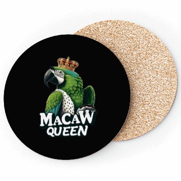 Discover Green Macaw Ornithologist Macaw Queen Coasters
