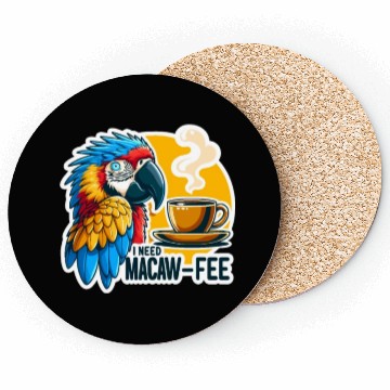 Discover Blue Gold Macaw Macaw-Fee Coffee Lover Coasters