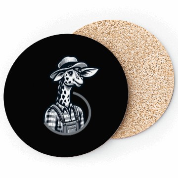 Discover Cute Giraffe Farmer Coasters
