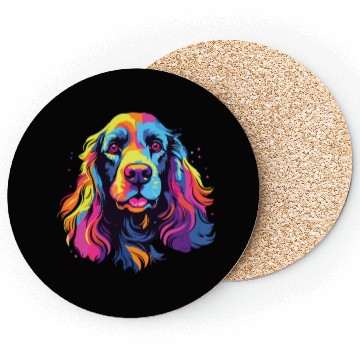Discover Watercolor Colorful American Cocker Spaniel Coasters