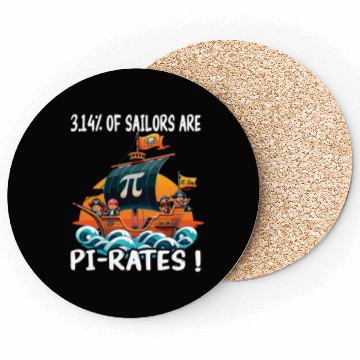 Discover Pi Day 3.14 Pirate Style Math Symbol Fun Design Coasters