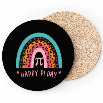 Discover Happy Pi Day 3.14 Colorful Rainbow Coasters