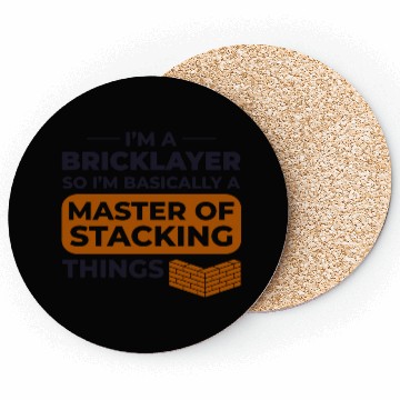 Discover Master of Stacking Humorous Bricklayer Brick Mason Coasters