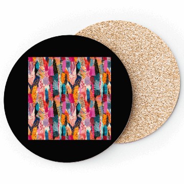 Discover Playful Colors Abstract Pattern Coasters