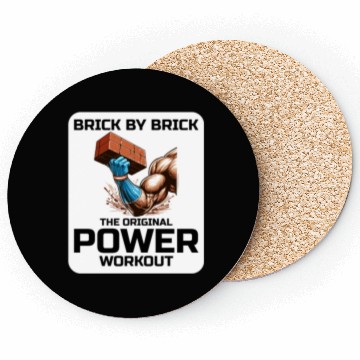 Discover Bricklayer Bricklaying Humor Power Workout Funny Coasters