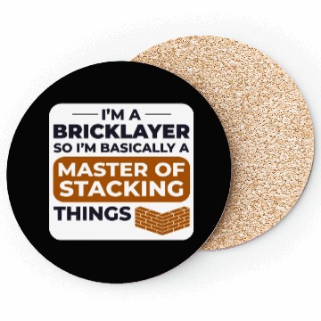 Discover Master of Stacking Humorous Bricklayer Brick Mason Coasters