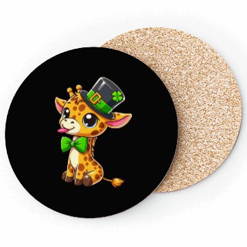 Discover St. Patrick's Day Giraffe: Cute Kawaii Style Coasters