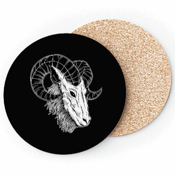 Discover Dark Devil Baphomet Goat Head Coasters