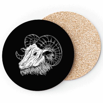 Discover Baphomet Goat Horn Art Coasters