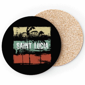 Discover Saint Lucia Artistic Vacation Souvenir Abstract Coasters