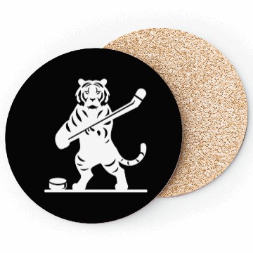 Discover Tiger Hockey Player Silhouette Coasters