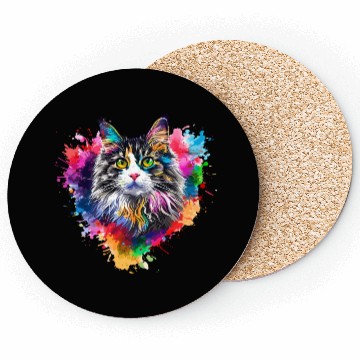 Discover Colorburst Whiskers Rainbow Heart Coasters