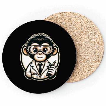 Discover Cute Monkey Scientist Coasters