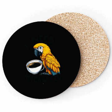 Discover Gold Macaw Macaw-Fee Coffee Lover Coasters