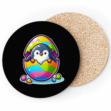 Discover Penguin hatches from colorful Easter egg Coasters