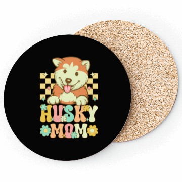 Discover Groovy Siberian Husky Female Dog Lover Coasters