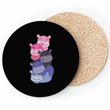 Discover Omnisexual Flag Pride Lgbtq Cute Hippo Stack Coasters