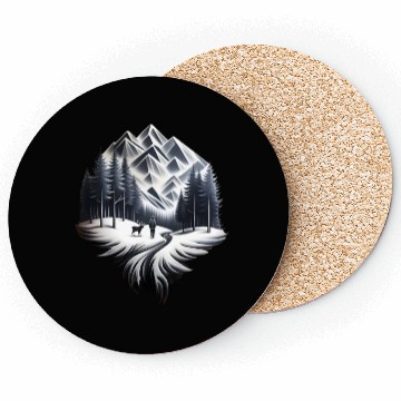 Discover Winter is here ,snowy mountains nature Coasters