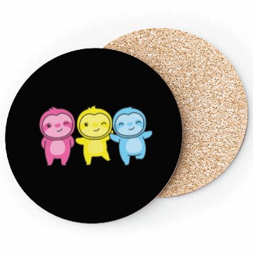 Discover Pansexual Flag Pride Lgbtq Cute Sloth Coasters