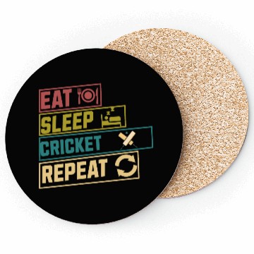 Discover Eat sleep cricket repeat hobby Coasters