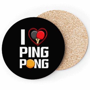 Discover I Love Ping Pong Paddle Racket Sports Table Tennis Coasters