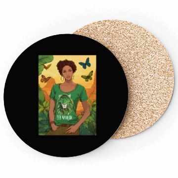 Discover Butterfly Bliss with a Single Girl" Coasters