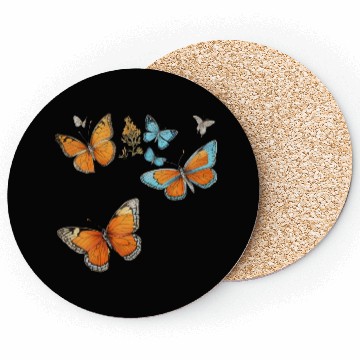 Discover Floral Harmony: Blooms and Butterflies" Coasters