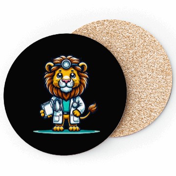 Discover Cute Lion Doctor Coasters
