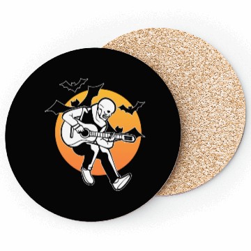 Discover Skeleton Guitar Player Guitar Teacher Coasters