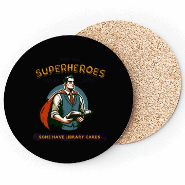 Discover Superhero Librarian - Library Card Coasters
